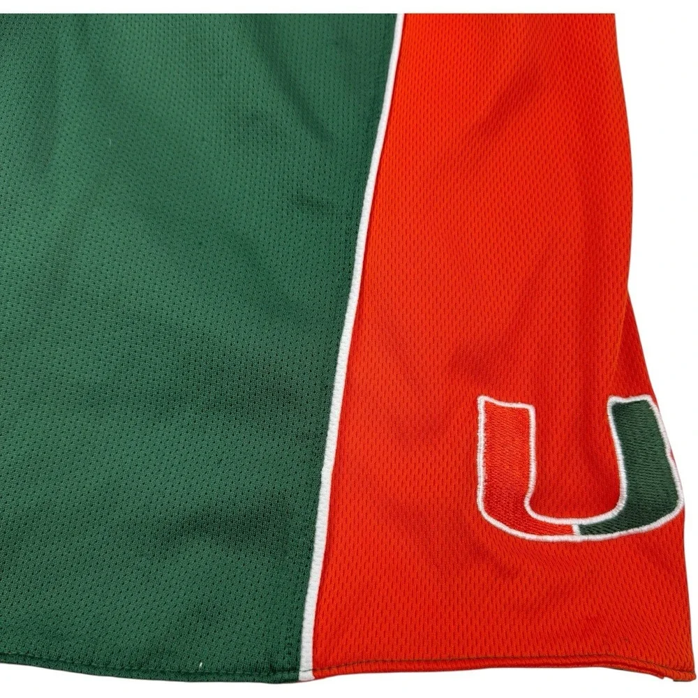 Nike Team Orange Green Reversible Mesh Shorts Miami Hurricanes Men's Size Medium